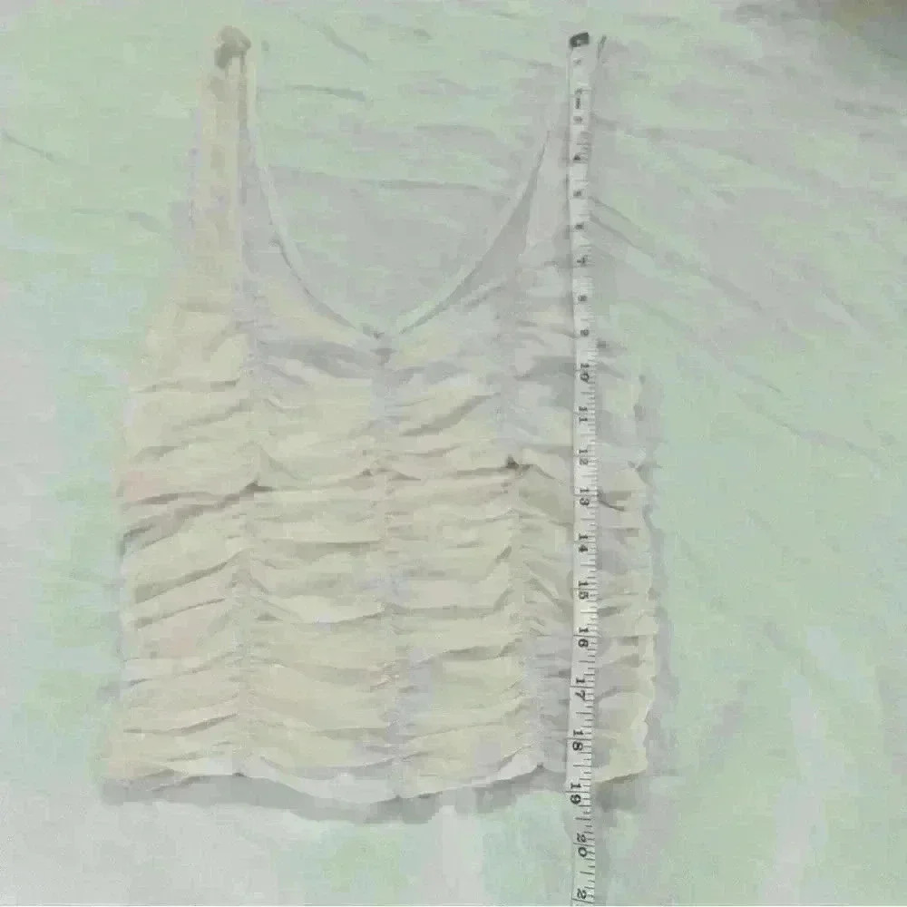 FREE PEOPLE INTIMATELY Light Pink Sheer Rouged Top Size L - Picture 7 of 10